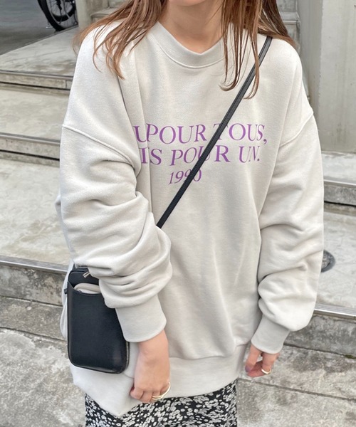 DISCOAT(ディスコート)の「ヘヴィウェイトシンプルロゴビックスウェット(スウェット・レディース・ホワイト/ベージュ/バイオレット・FREE)」の15枚目の写真