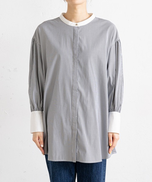 prose verse（プロズヴェール）の「クレリック袖ボリュームブラウス（シャツ/ブラウス・レディース・オフホワイト/ブラック/ブルー/ピンク/サックスブルー・MEDIUM）」の7枚目の写真