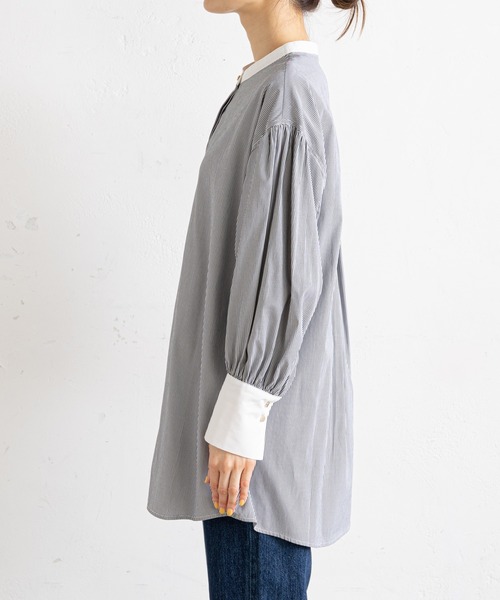 prose verse（プロズヴェール）の「クレリック袖ボリュームブラウス（シャツ/ブラウス・レディース・オフホワイト/ブラック/ブルー/ピンク/サックスブルー・MEDIUM）」の9枚目の写真