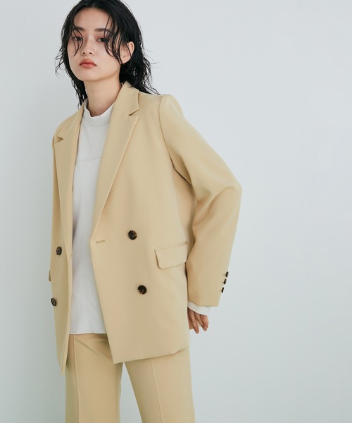 ADAM ET ROPÉ ベージュ ダブルブレストジャケット ADAM ET ROPE'(アダムエロペ)の「【アウトレット店舗・WEB限定