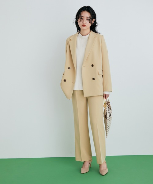 ADAM ET ROPÉ ベージュ ダブルブレストジャケット ADAM ET ROPE'（アダムエロペ）の「【アウトレット店舗・WEB限定