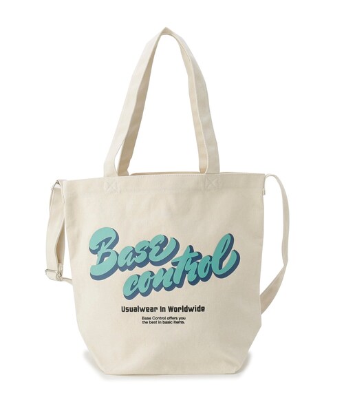BASECONTROL（ベースコントロール）の「◆デザインバリエーション グラフィック2WAYキャンバストートバッグ（トートバッグ・メンズ・アイボリー/アイボリー系/アイボリー系1・99）」の2枚目の写真