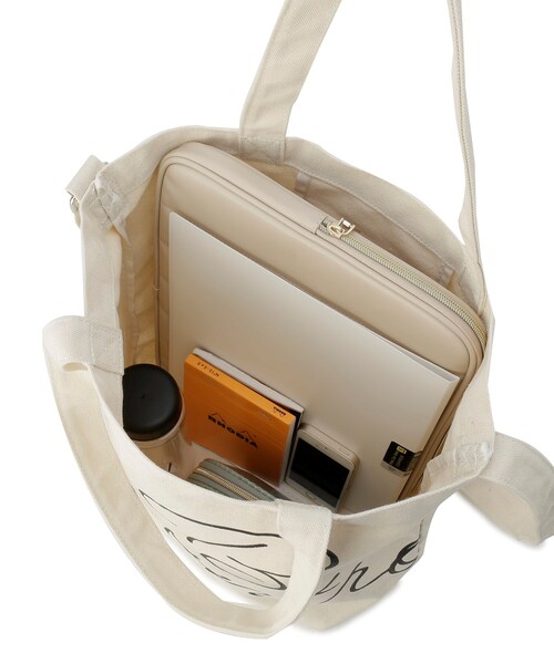 BASECONTROL（ベースコントロール）の「◆デザインバリエーション グラフィック2WAYキャンバストートバッグ（トートバッグ・メンズ・アイボリー/アイボリー系/アイボリー系1・99）」の8枚目の写真