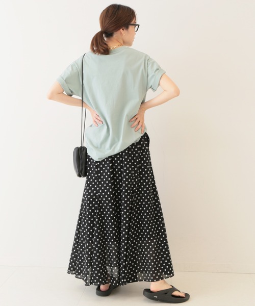 SLOBE IENA コットンボイル ドット ギャザー ロングスカート グリーン SLOBE IENA（スローブイエナ）の「ローンドットギャザーロングスカート