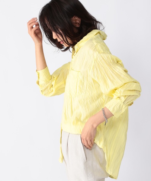 BARNYARDSTORM（バンヤードストーム）の「BARNYARDSTORM / クリンクルシャツ（シャツ/ブラウス・レディース・ホワイト/ブラック/イエロー・1/0）」の5枚目の写真