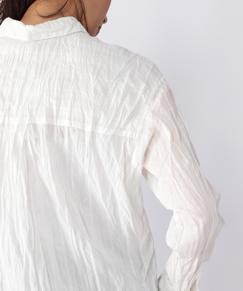 BARNYARDSTORM（バンヤードストーム）の「BARNYARDSTORM / クリンクルシャツ（シャツ/ブラウス・レディース・ホワイト/ブラック/イエロー・1/0）」の6枚目の写真