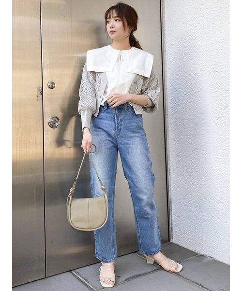 dazzlin(ダズリン)の「ストライプセーラーブラウス(シャツ/ブラウス・レディース・ベージュ/グレー/オフホワイト・FREE)」の8枚目の写真