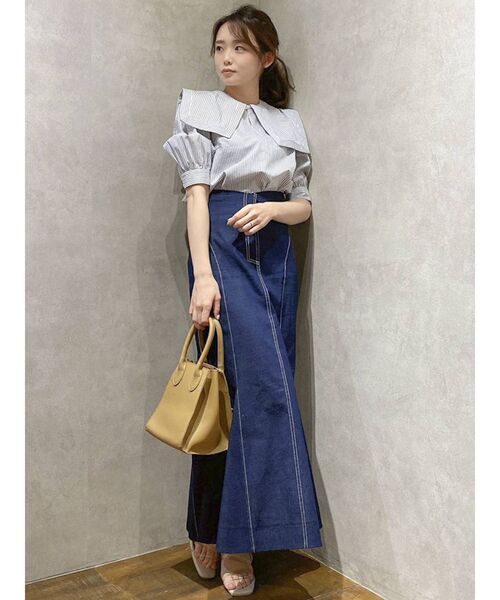 dazzlin(ダズリン)の「ストライプセーラーブラウス(シャツ/ブラウス・レディース・ベージュ/グレー/オフホワイト・FREE)」の17枚目の写真