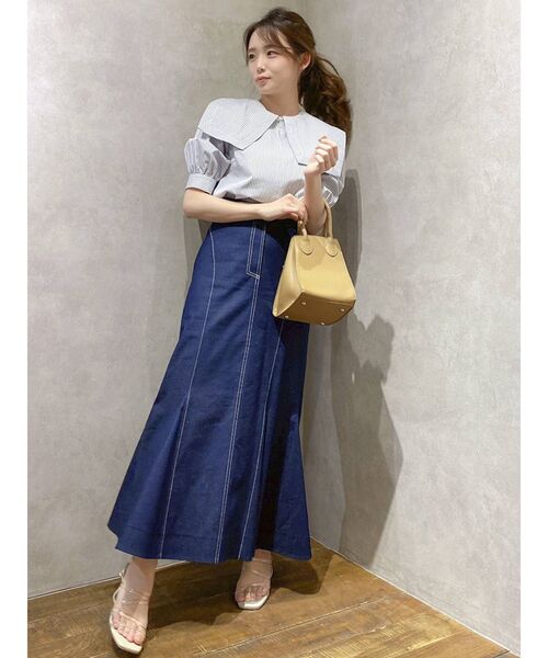 dazzlin(ダズリン)の「ストライプセーラーブラウス(シャツ/ブラウス・レディース・ベージュ/グレー/オフホワイト・FREE)」の19枚目の写真