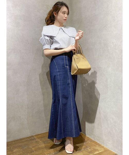 dazzlin(ダズリン)の「ストライプセーラーブラウス(シャツ/ブラウス・レディース・ベージュ/グレー/オフホワイト・FREE)」の20枚目の写真