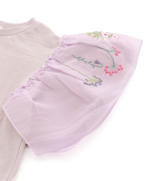 Seraph(セラフ)の「ファンタジーフラワー刺繍Tシャツ(Tシャツ/カットソー・キッズ・オフホワイト/サックスブルー/オレンジ/ラベンダー・90/100/110/120/80/130/140)」の10枚目の写真