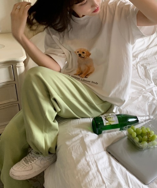 MANGROVE（マングローブ）の「DOGプリントTシャツ（Tシャツ/カットソー・レディース・ホワイト/チャコールグレー・FREE）」の17枚目の写真