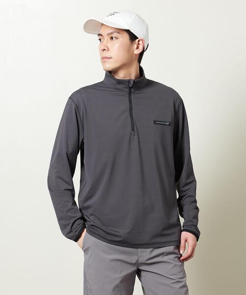 ユナイテッドアローズ　ゴルフシャツ　ハーフジップ長袖グレーSM UNITED ARROWS GOLF（ユナイテッドアローズゴルフ）の「＜UNITED