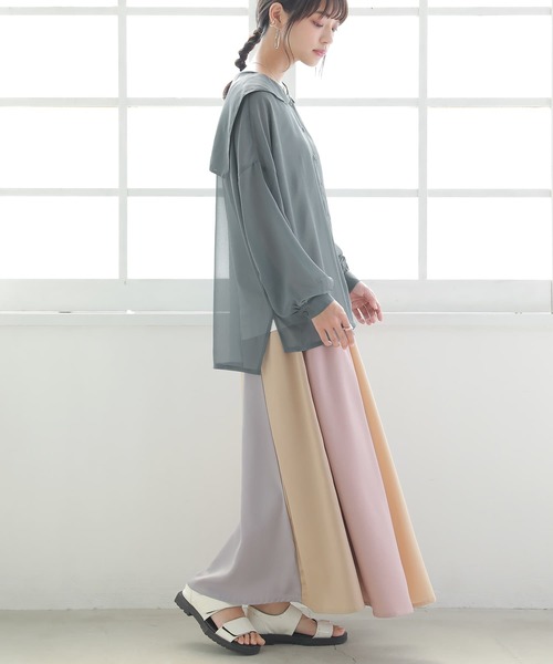 osharewalker（オシャレウォーカー）の「【廃盤】『セーラーカラーシアーシャツ』（シャツ/ブラウス・レディース・ブラック/グレイッシュブルー/ライトグレー・FREE）」の19枚目の写真