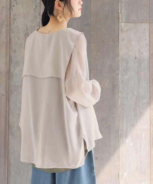 osharewalker（オシャレウォーカー）の「【廃盤】『セーラーカラーシアーシャツ』（シャツ/ブラウス・レディース・ブラック/グレイッシュブルー/ライトグレー・FREE）」の12枚目の写真