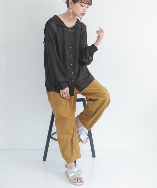 美品 23AW Chaos カオス ローレルビエラシャツバックフレアライトグレー 美品 23AW Chaos カオス ローレルビエラシャツバックフレア