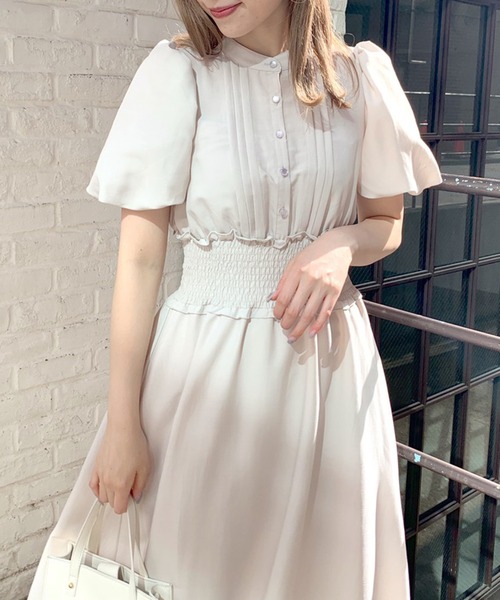 OLIVE des OLIVE（オリーブデオリーブ）の「【WEB限定カラー有】ピンタックバックリボンワンピース（ワンピース・レディース・ライトグレー/グレイッシュベージュ/オフホワイト/サックスブルー/ライム/ブルー・FREE）」の16枚目の写真