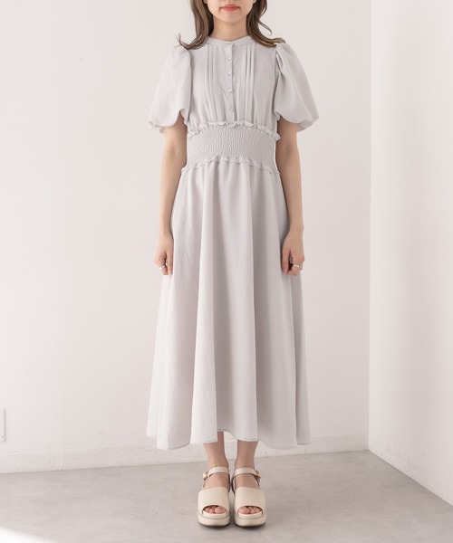 OLIVE des OLIVE（オリーブデオリーブ）の「【WEB限定カラー有】ピンタックバックリボンワンピース（ワンピース・レディース・ライトグレー/グレイッシュベージュ/オフホワイト/サックスブルー/ライム/ブルー・FREE）」の17枚目の写真