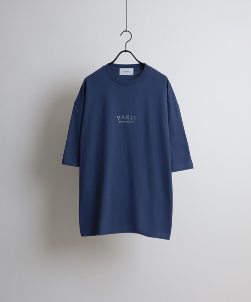 Confirm(コンファーム)の「PARIS ロゴ刺繍ルーズTシャツ【Confirm】(Tシャツ/カットソー・メンズ・ブラック/ホワイト/グレイッシュブルー・M/L)」の4枚目の写真