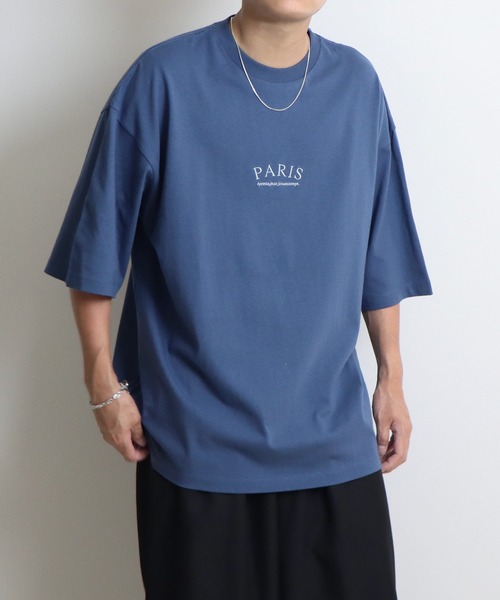Confirm(コンファーム)の「PARIS ロゴ刺繍ルーズTシャツ【Confirm】(Tシャツ/カットソー・メンズ・ブラック/ホワイト/グレイッシュブルー・M/L)」の13枚目の写真