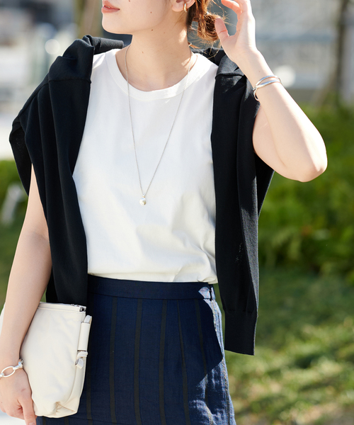 JOURNAL STANDARD（ジャーナルスタンダード）の「ノースリーブ SWEAT SHIRT（Tシャツ/カットソー・レディース・ホワイト/ホワイト系その他2/ブラック・FREE）」の10枚目の写真