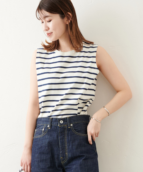 JOURNAL STANDARD（ジャーナルスタンダード）の「ノースリーブ SWEAT SHIRT（Tシャツ/カットソー・レディース・ホワイト/ホワイト系その他2/ブラック・FREE）」の15枚目の写真