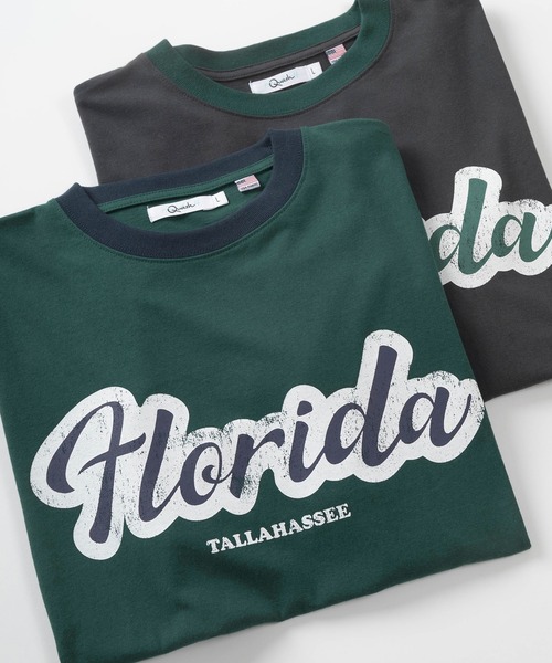 make a ray!(メイク ア レイ!)の「ビッグシルエット カレッジロゴプリント 半袖Tシャツ/リンガープリントTシャツ/Florida/MONTANA/WISCONSIN/VIRGINIA/【USAコットン】(Tシャツ/カットソー・レディース・ホワイト/チャコールグレー/グリーン/ホワイト系その他/グレー系その他/グリーン系その他/ホワイト系その他2/グレー系その他2・M/L)」の1枚目の写真