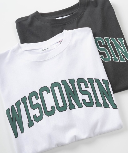 make a ray!(メイク ア レイ!)の「ビッグシルエット カレッジロゴプリント 半袖Tシャツ/リンガープリントTシャツ/Florida/MONTANA/WISCONSIN/VIRGINIA/【USAコットン】(Tシャツ/カットソー・レディース・ホワイト/チャコールグレー/グリーン/ホワイト系その他/グレー系その他/グリーン系その他/ホワイト系その他2/グレー系その他2・M/L)」の2枚目の写真