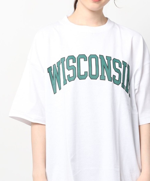 make a ray!(メイク ア レイ!)の「ビッグシルエット カレッジロゴプリント 半袖Tシャツ/リンガープリントTシャツ/Florida/MONTANA/WISCONSIN/VIRGINIA/【USAコットン】(Tシャツ/カットソー・レディース・ホワイト/チャコールグレー/グリーン/ホワイト系その他/グレー系その他/グリーン系その他/ホワイト系その他2/グレー系その他2・M/L)」の17枚目の写真