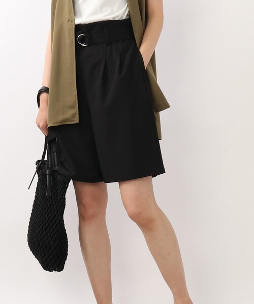DRESKIP（ドレスキップ）の「◆2タックベルト付きショ－トパンツ（その他パンツ・レディース・サンドベージュ/ブラック・02/03）」の2枚目の写真