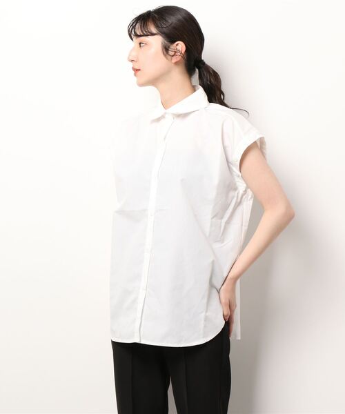 abc une face(アーベーセーアンフェイス)の「2WAYビッグ/オーバーサイズシャツ(シャツ/ブラウス・レディース・ホワイト/ライトピンク/ブラック/ライトブルー・FREE)」の7枚目の写真