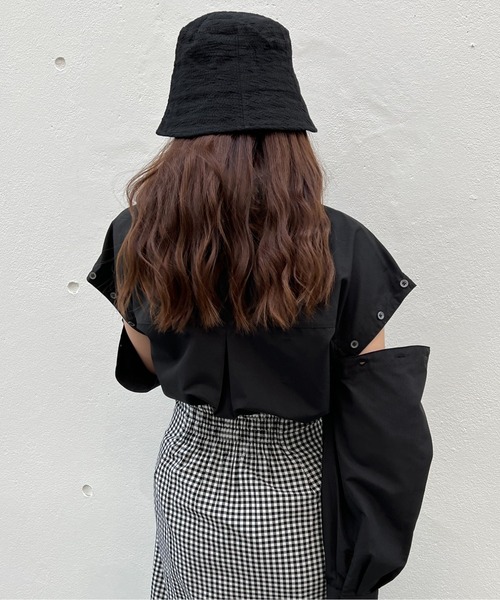 abc une face(アーベーセーアンフェイス)の「2WAYビッグ/オーバーサイズシャツ(シャツ/ブラウス・レディース・ホワイト/ライトピンク/ブラック/ライトブルー・FREE)」の5枚目の写真