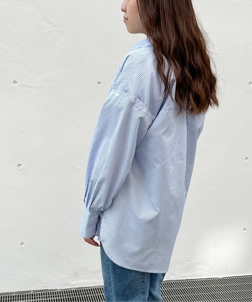 abc une face(アーベーセーアンフェイス)の「2WAYビッグ/オーバーサイズシャツ(シャツ/ブラウス・レディース・ホワイト/ライトピンク/ブラック/ライトブルー・FREE)」の18枚目の写真