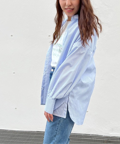 abc une face(アーベーセーアンフェイス)の「2WAYビッグ/オーバーサイズシャツ(シャツ/ブラウス・レディース・ホワイト/ライトピンク/ブラック/ライトブルー・FREE)」の15枚目の写真