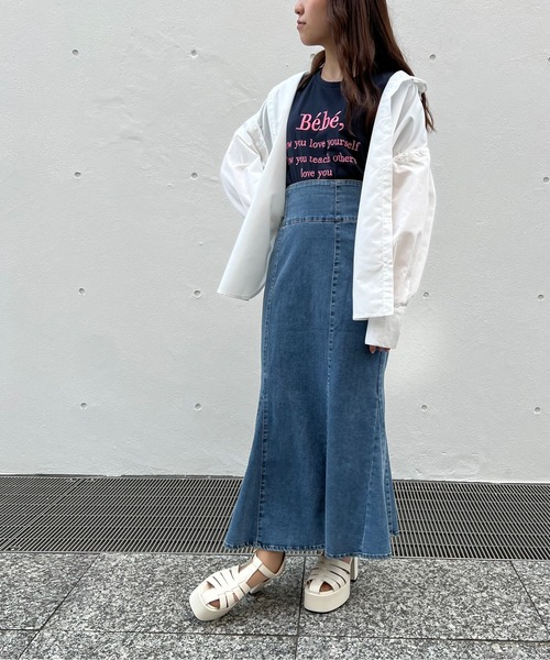 abc une face(アーベーセーアンフェイス)の「2WAYビッグ/オーバーサイズシャツ(シャツ/ブラウス・レディース・ホワイト/ライトピンク/ブラック/ライトブルー・FREE)」の22枚目の写真