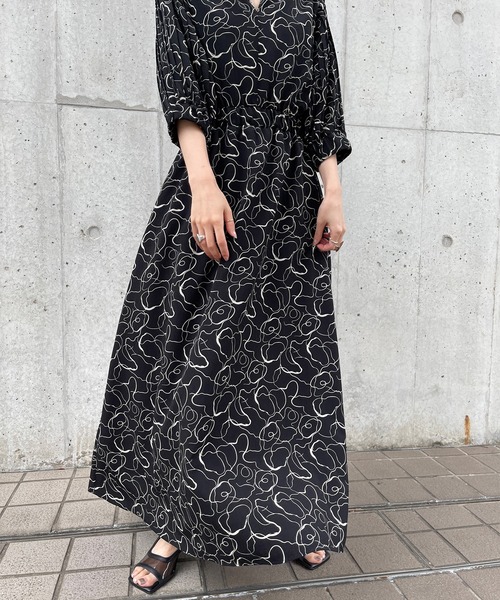 Ezick（エジック）の「ニュアンスプリントワンピース（ワンピース・レディース・オフホワイト/ブラック・FREE）」の15枚目の写真