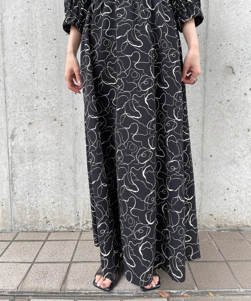 Ezick（エジック）の「ニュアンスプリントワンピース（ワンピース・レディース・オフホワイト/ブラック・FREE）」の19枚目の写真