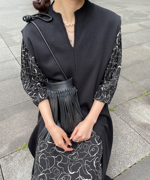 Ezick（エジック）の「ニュアンスプリントワンピース（ワンピース・レディース・オフホワイト/ブラック・FREE）」の10枚目の写真