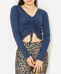 X-girl | FRONT DRAWSTRING L/S TOP(Tシャツ/カットソー)