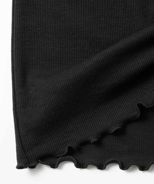 X-girl（エックスガール）の「FRONT DRAWSTRING L/S TOP（Tシャツ/カットソー・レディース・ブラック/ネイビー/ピンク・S/M）」の9枚目の写真