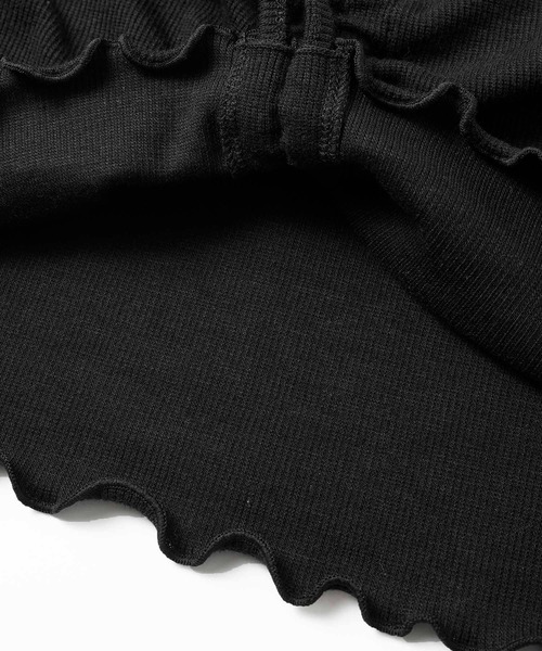 X-girl（エックスガール）の「FRONT DRAWSTRING L/S TOP（Tシャツ/カットソー・レディース・ブラック/ネイビー/ピンク・S/M）」の11枚目の写真