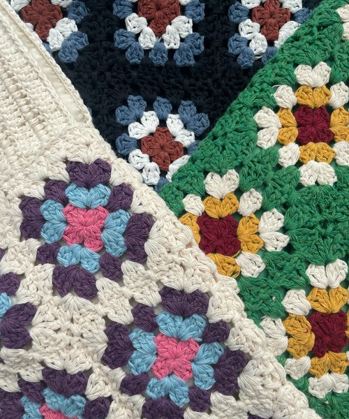 AS KNOW AS plus（アズノゥアズプラス）の「●レトロクロシェトートバッグ（トートバッグ・レディース・アイボリー/ブラック/グリーン・FREE）」の12枚目の写真