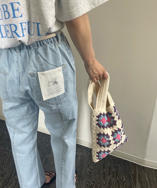 AS KNOW AS plus（アズノゥアズプラス）の「●レトロクロシェトートバッグ（トートバッグ・レディース・アイボリー/ブラック/グリーン・FREE）」の17枚目の写真