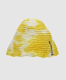 YEELLOW TIE-DYE KNIT BUCKET HAT YELLOW