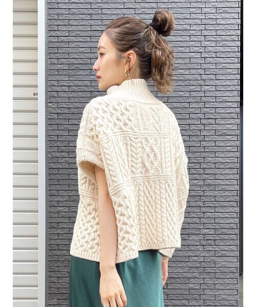 Ungrid（アングリッド）の「パッチワークケーブルニットベスト（ニット/セーター・レディース・ブラウン/アイボリー・FREE）」の10枚目の写真