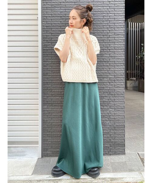 Ungrid（アングリッド）の「パッチワークケーブルニットベスト（ニット/セーター・レディース・ブラウン/アイボリー・FREE）」の11枚目の写真