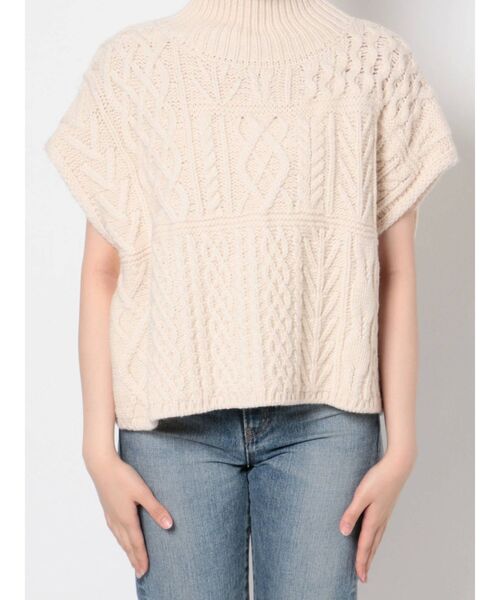 Ungrid（アングリッド）の「パッチワークケーブルニットベスト（ニット/セーター・レディース・ブラウン/アイボリー・FREE）」の16枚目の写真