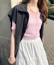 シアーメロー半袖トップス／【WEB/EC限定商品】