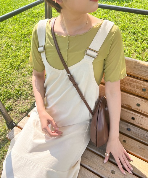 Ambre Ciel（アンブルシエル）の「シアーメロー半袖トップス／【WEB/EC限定商品】（Tシャツ/カットソー・レディース・ブラック/ピンク/ライトグリーン/アイボリー・FREE）」の4枚目の写真