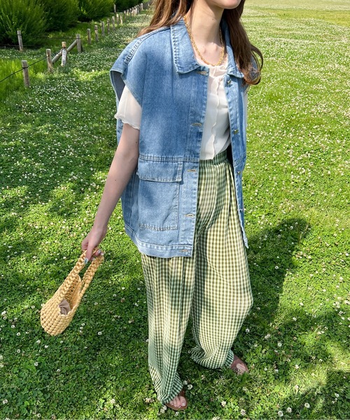 Ambre Ciel（アンブルシエル）の「シアーメロー半袖トップス／【WEB/EC限定商品】（Tシャツ/カットソー・レディース・ブラック/ピンク/ライトグリーン/アイボリー・FREE）」の6枚目の写真